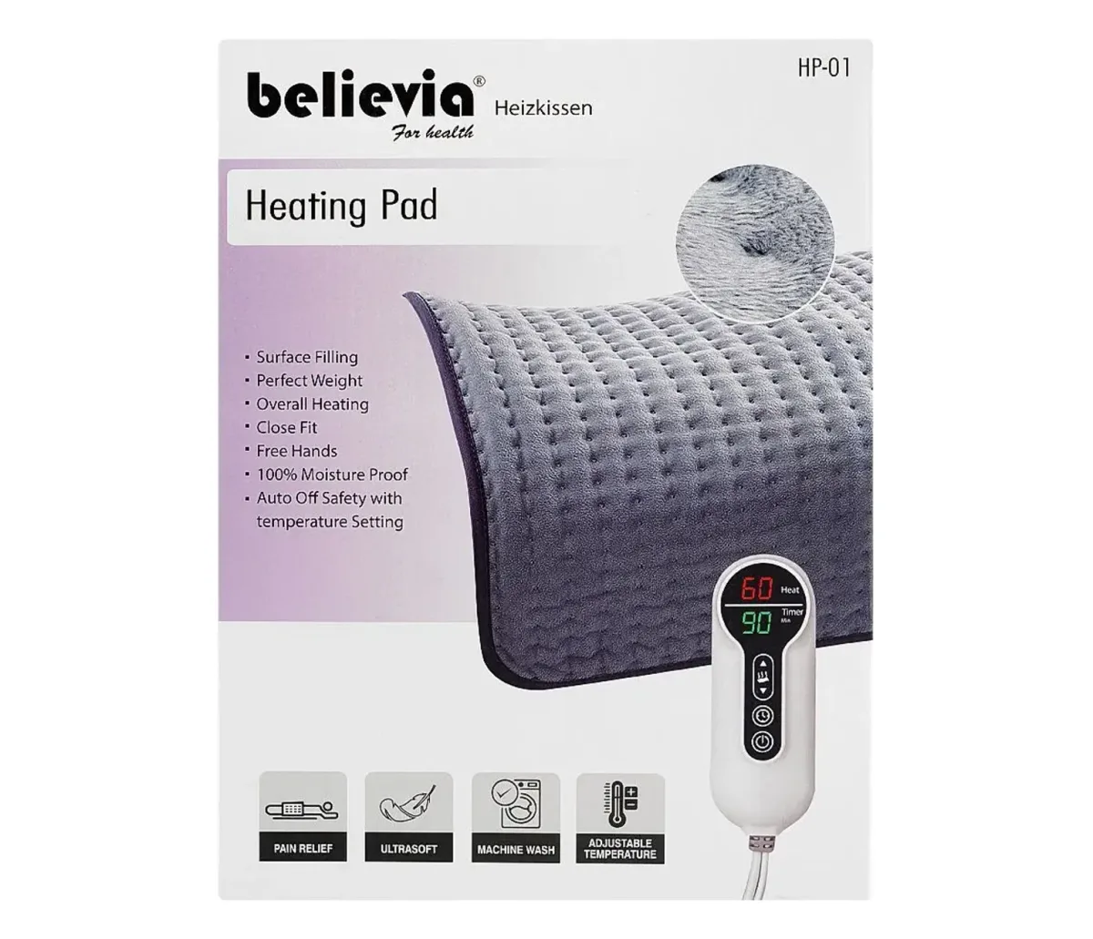 Believia HP-01 digital heating pad with LED display – photo 3