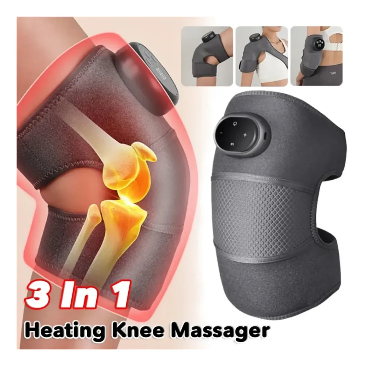 Cordless knee heating massager 3 in 1