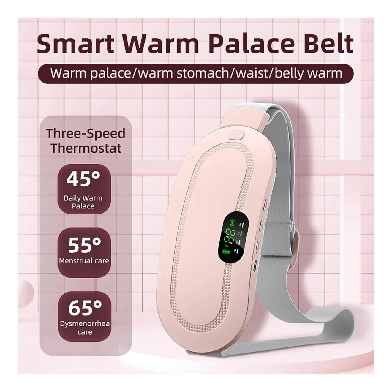 Cordless menstrual heating pad graphene LED