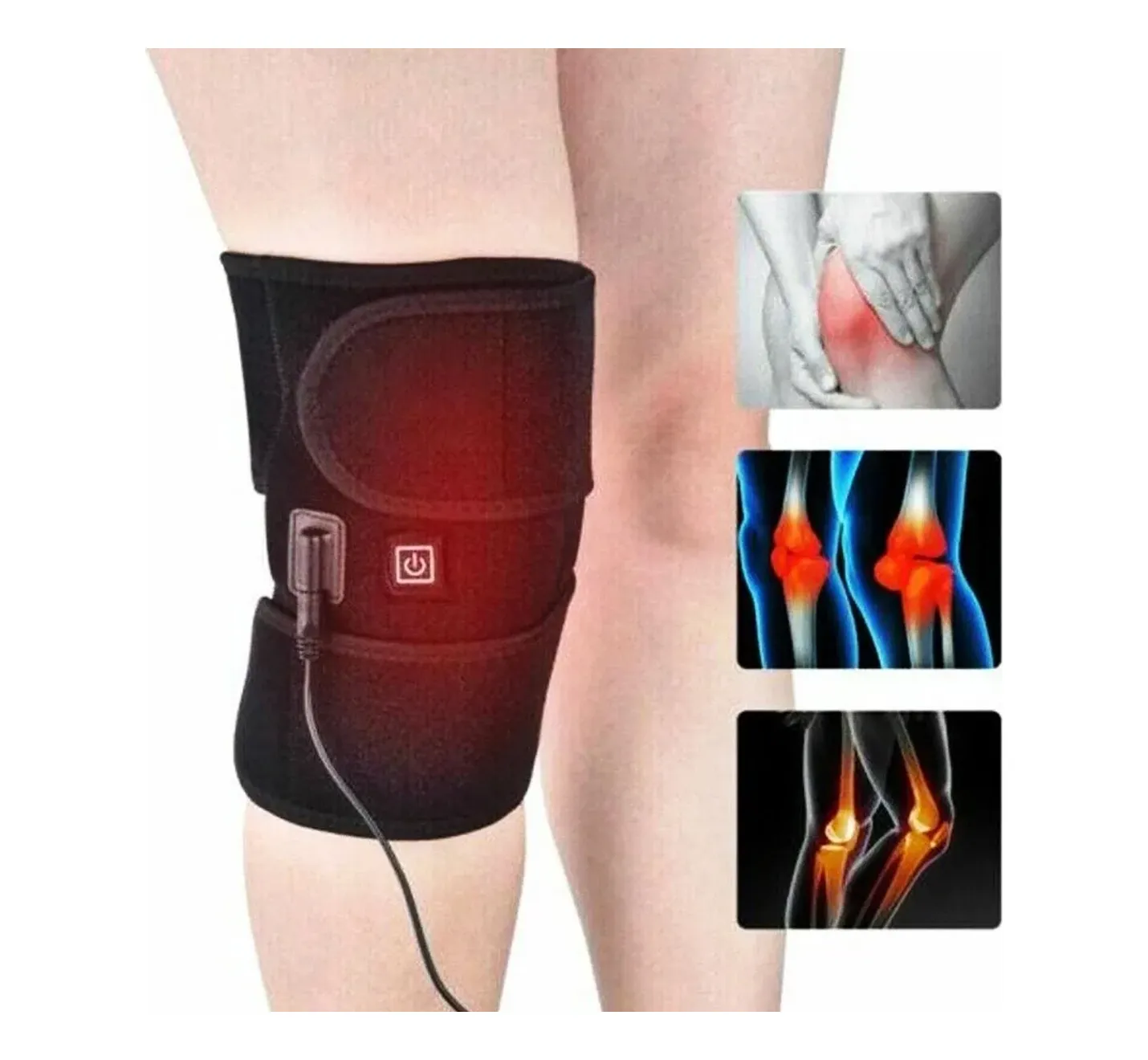 Heated knee wrap with 3 heat levels