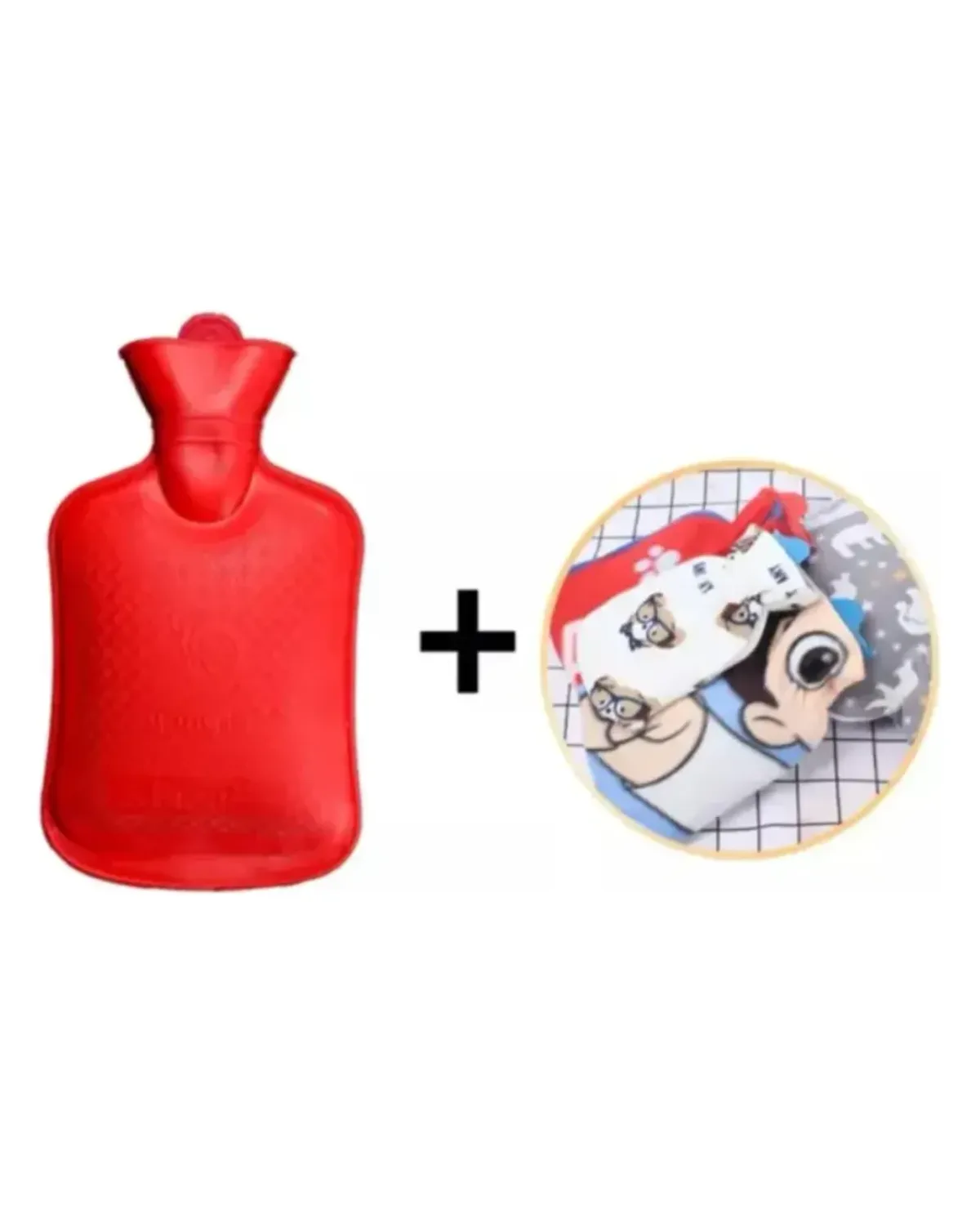 Hot water bottle with printed cloth cover – photo 2