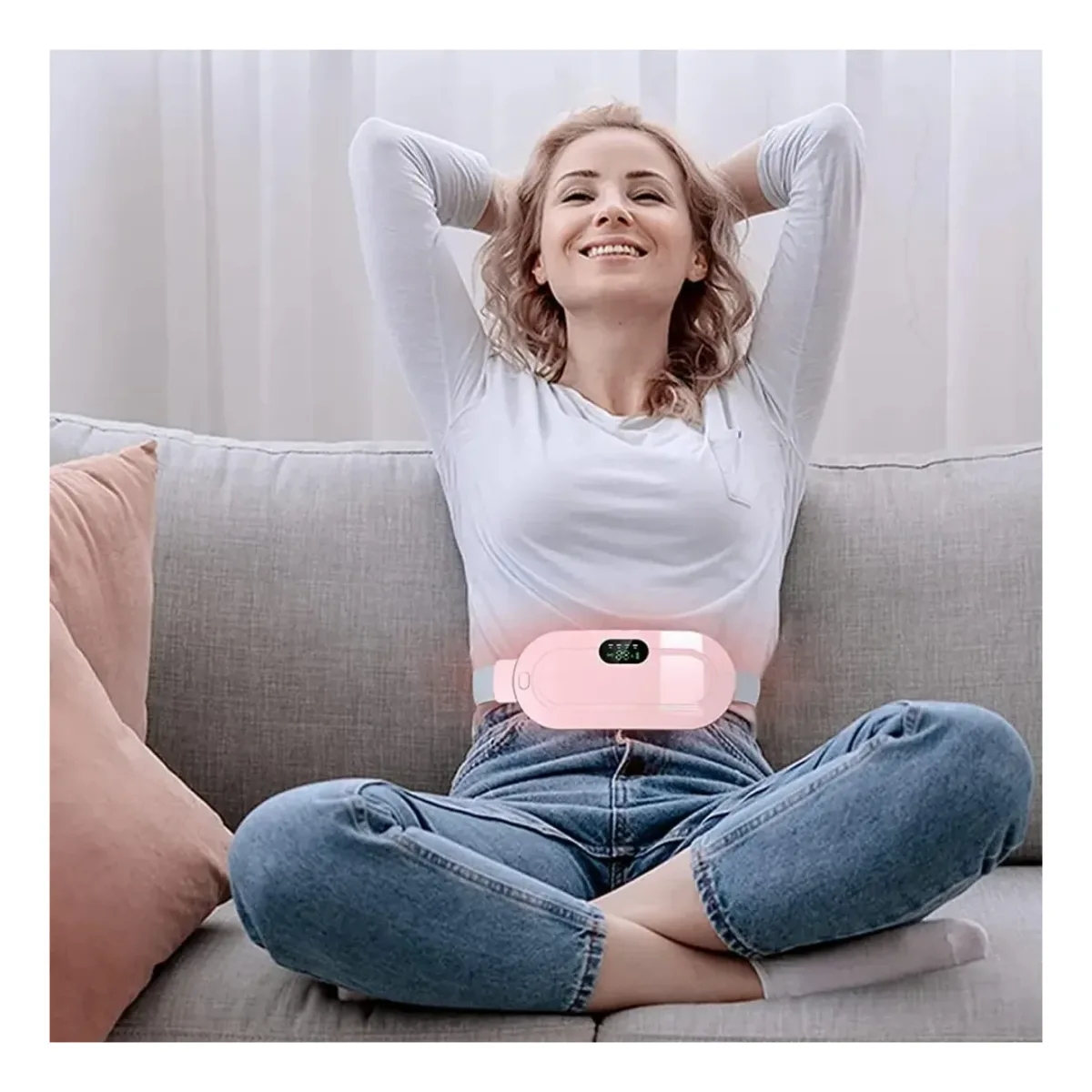 Cordless period belt 3 heat 4 vibration