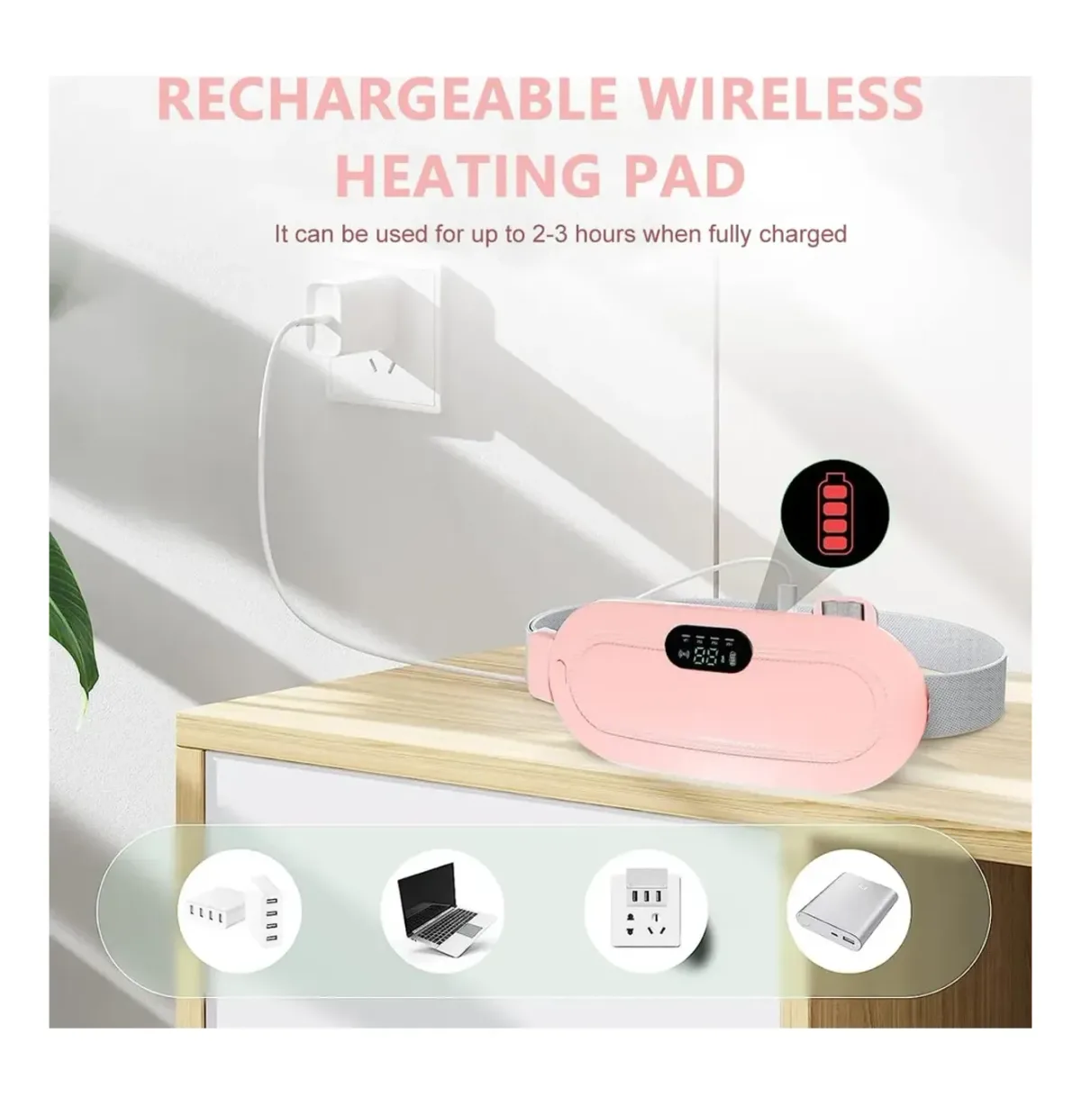 Cordless period belt 3 heat 4 vibration – photo 2