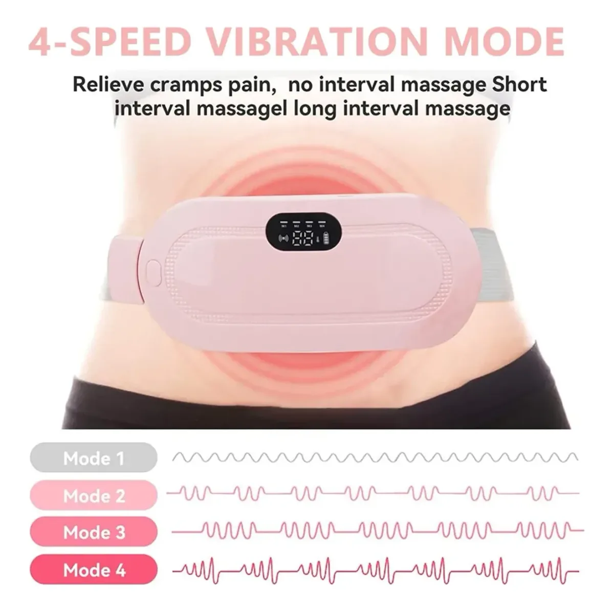 Cordless period belt 3 heat 4 vibration – photo 4