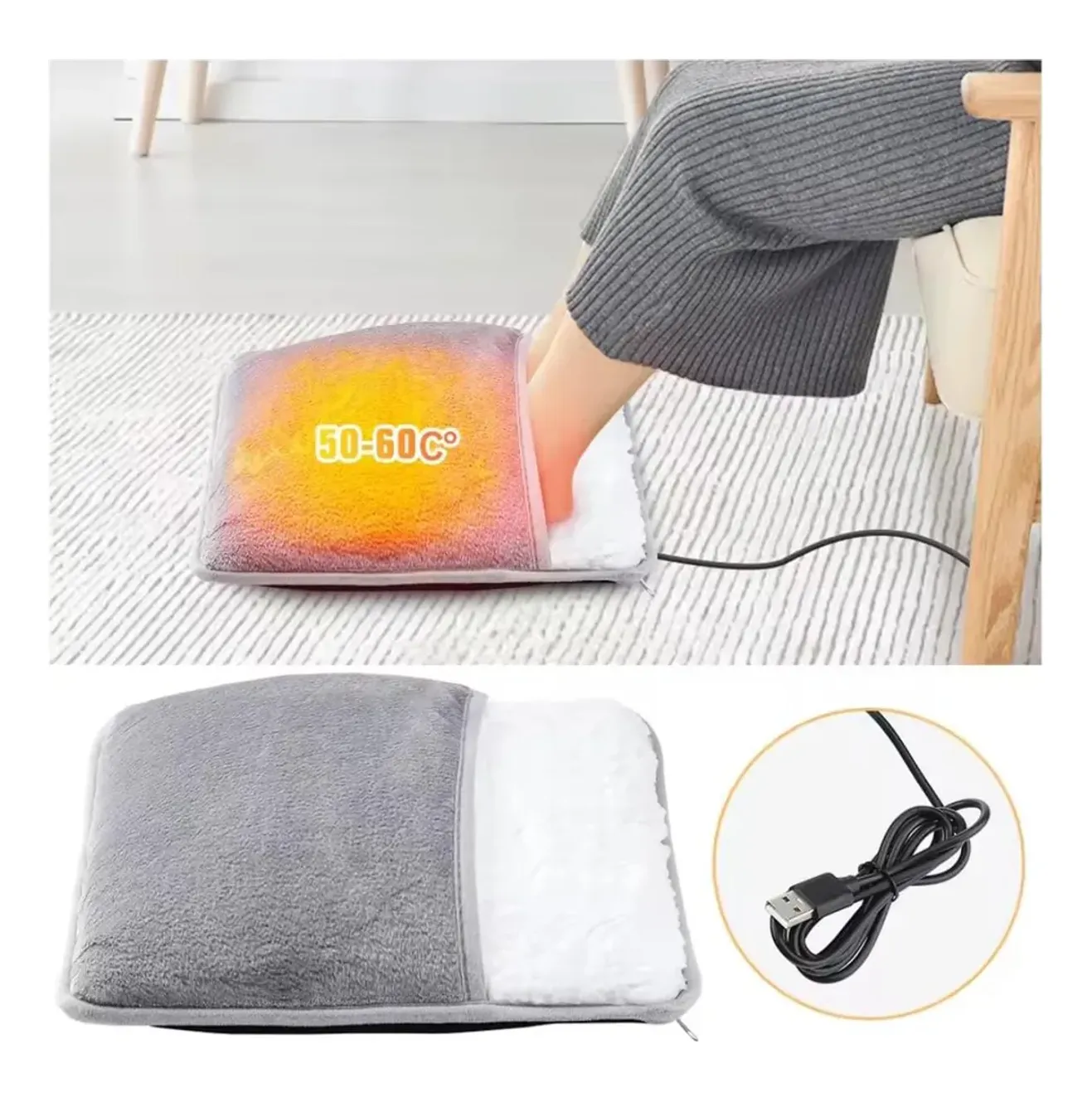 USB electric foot heating pad plush