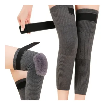 Wool Knee Warmers with Straps (Pair)