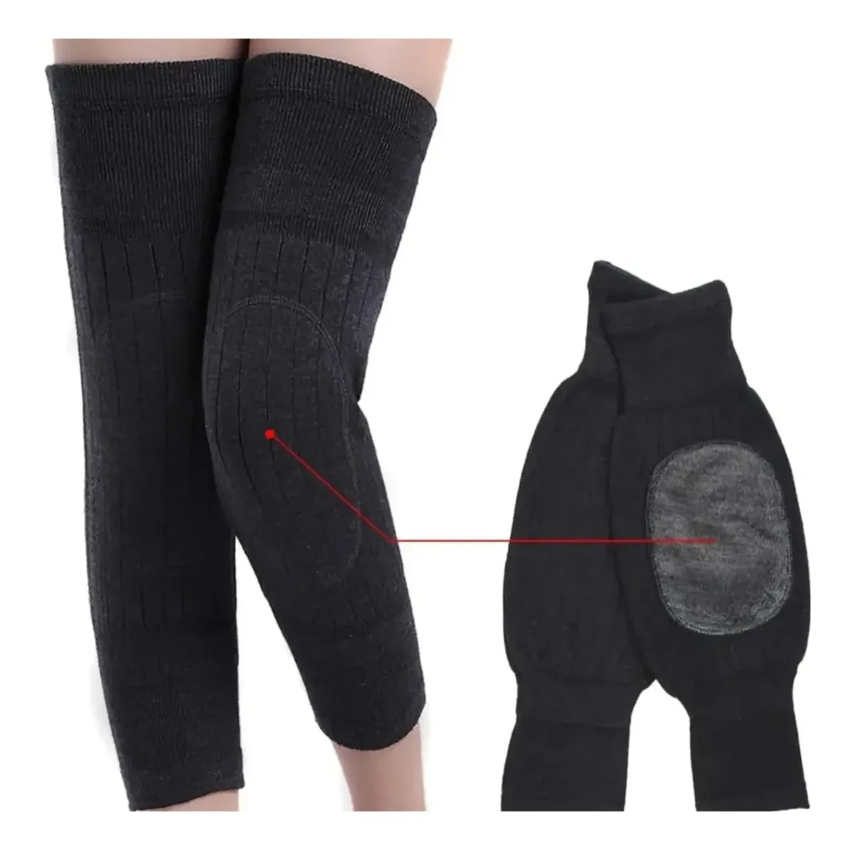 Wool knee warmers with straps pair – photo 4